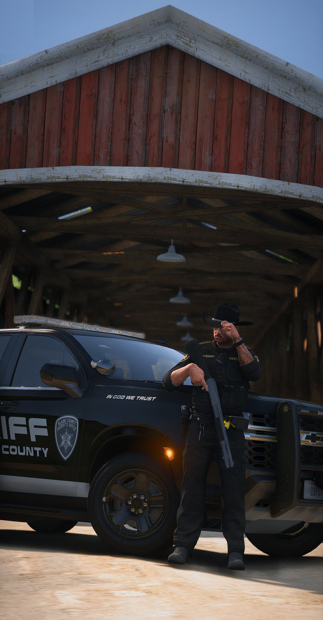 Blaine County Sheriff's Deputy getting ready for a gunfight.